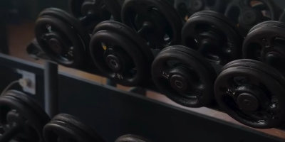 Os halteres da academia